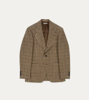 Effortless Comfort Brown Gun Club Check Tweed Blazer
