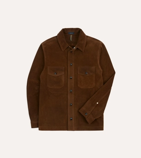 Static Dissipating Fiber Brown Roughout Suede Overshirt