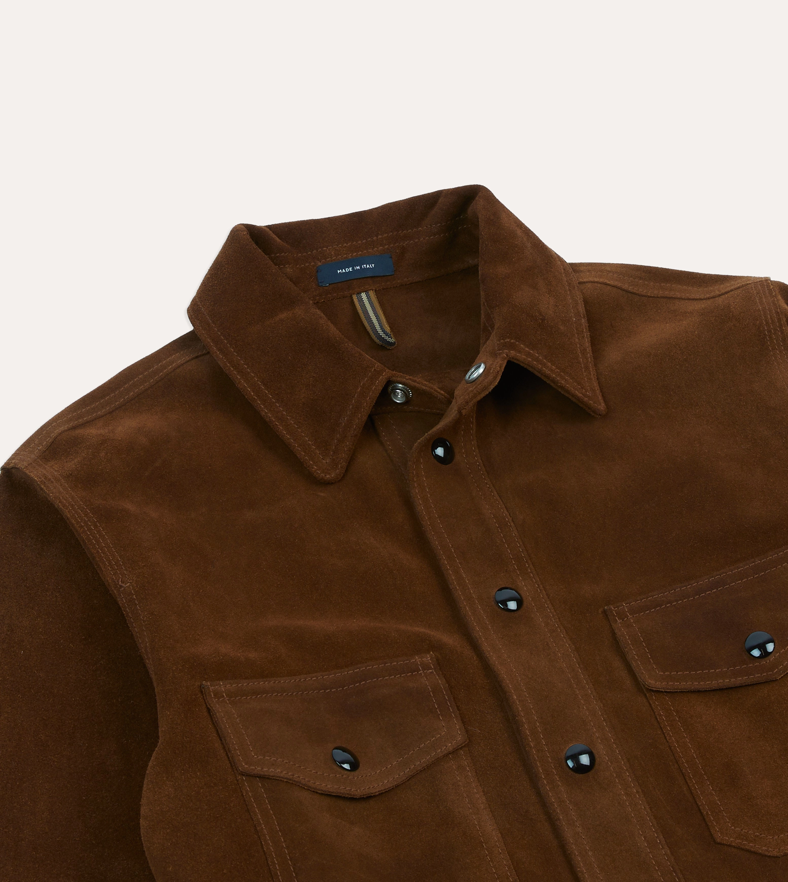 Brown Roughout Suede Overshirt Trend-Driven