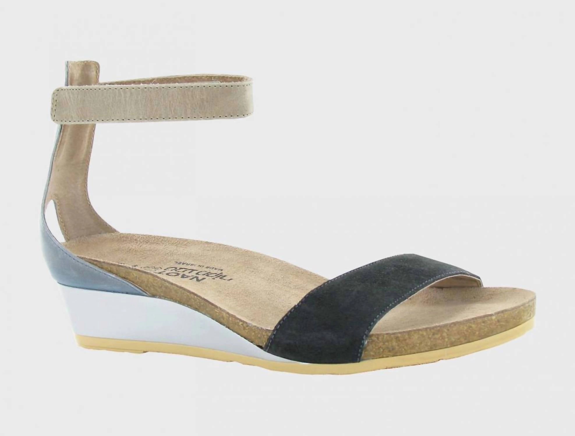 Mesh Air Pace Control Women's Pixie Wedge Sandal In Black/suede/slate/khaki