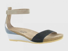 Mesh Air Pace Control Women's Pixie Wedge Sandal In Black/suede/slate/khaki