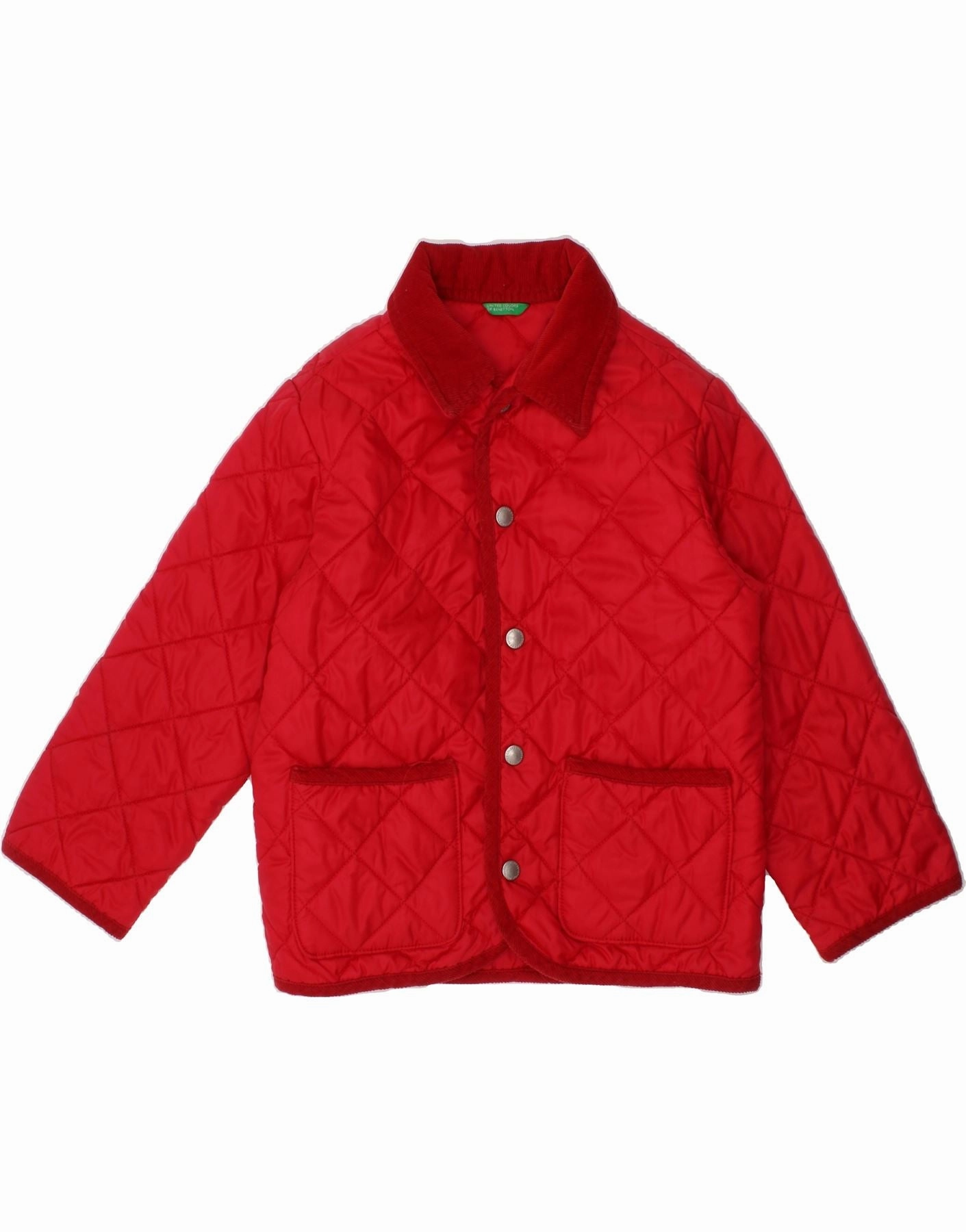 BENETTON Boys Quilted Jacket 4-5 Years XS  Red Polyamide Heavy Duty Seasonal Wear