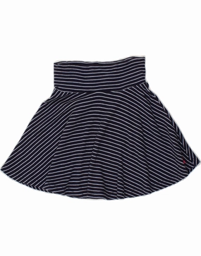 JOULES Girls A-Line Skirt 4-5 Years W21 Navy Blue Striped Cotton Clean Cut Basic Mood