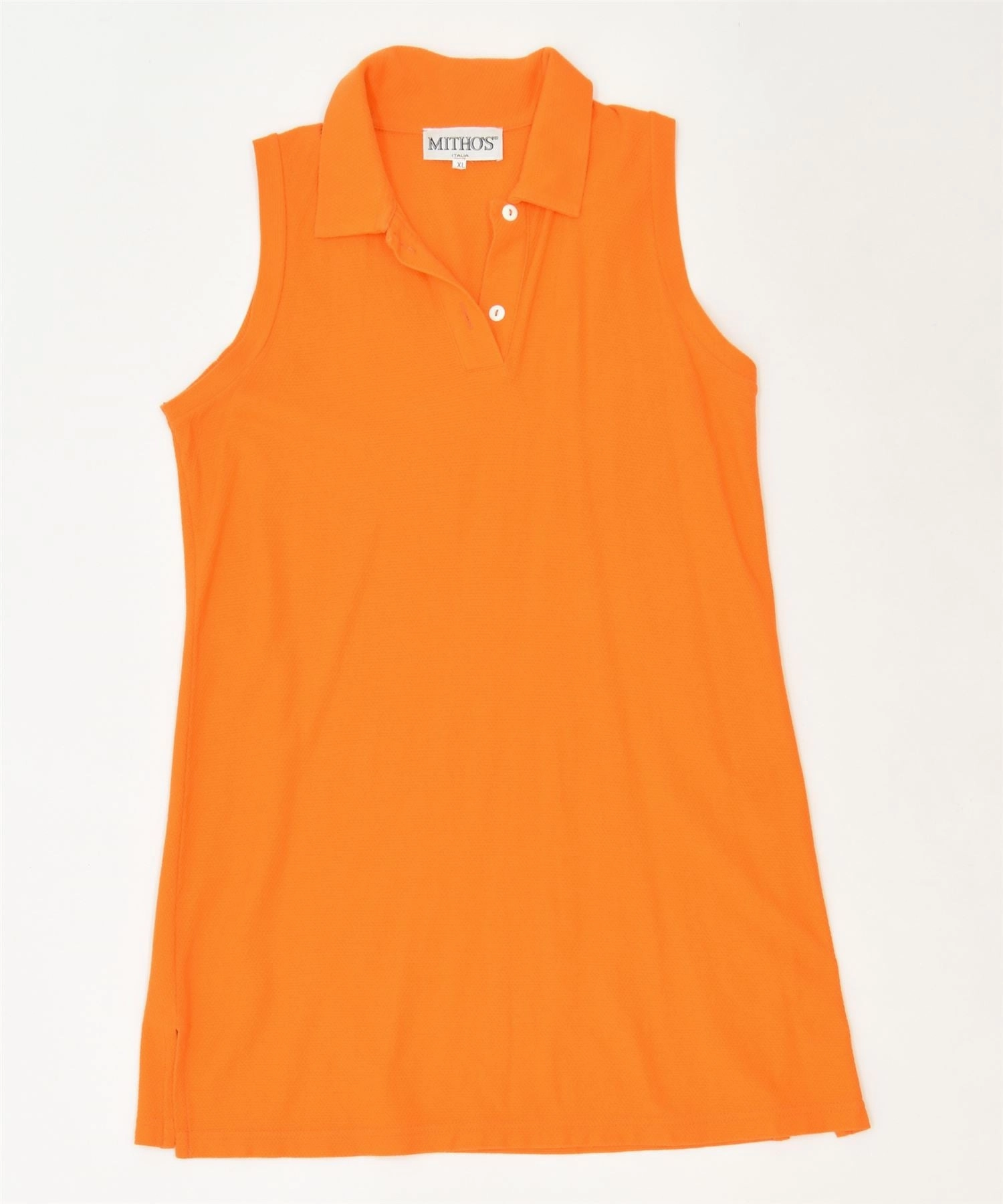 MITHO'S Girls Polo Dress 15-16 Years XL Orange Cotton Classic Vintage Flexible Fabric