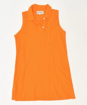 MITHO'S Girls Polo Dress 15-16 Years XL Orange Cotton Classic Vintage Flexible Fabric