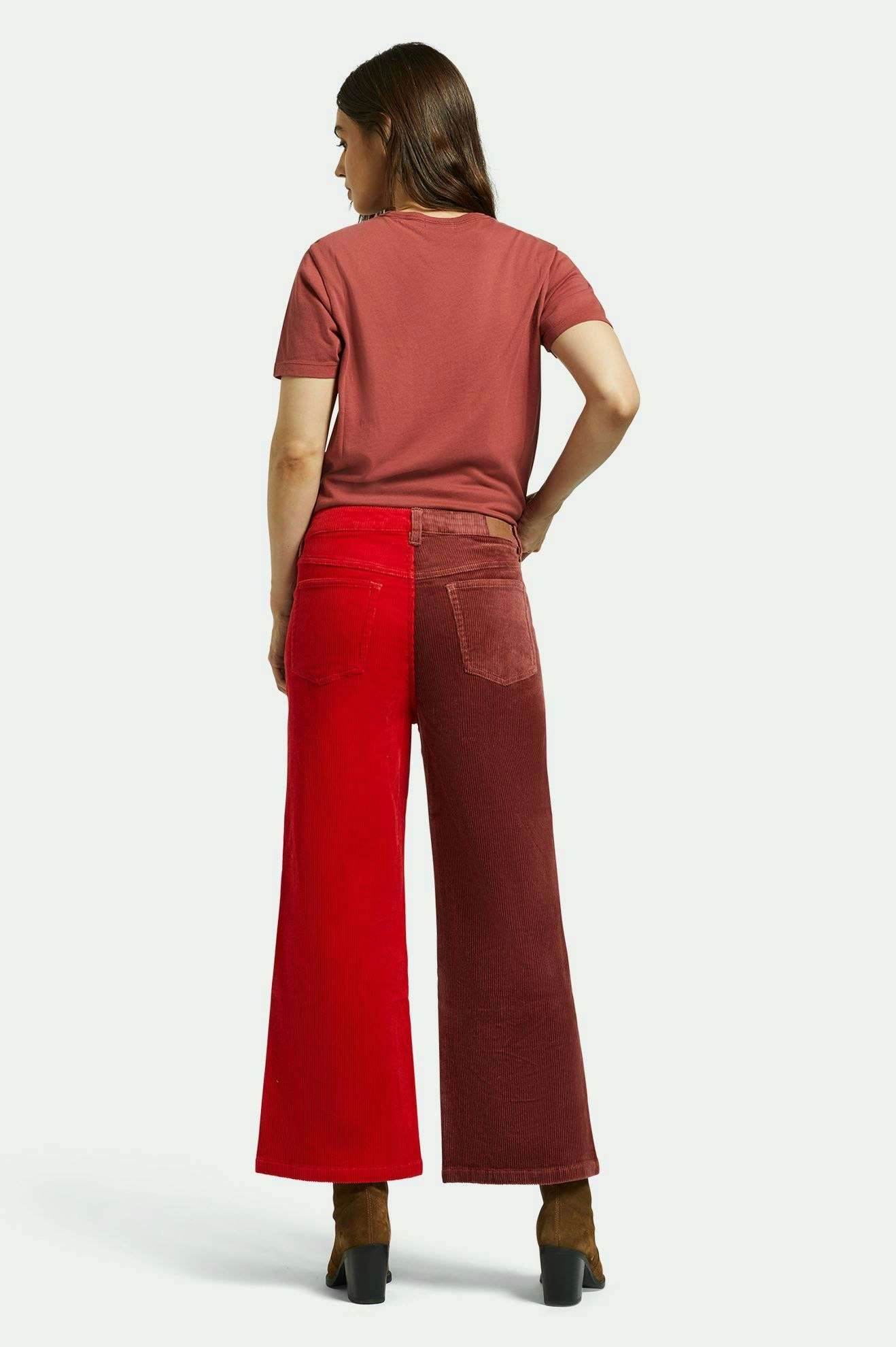Margo Cropped 5-Pocket Pant - Cowhide/Mars Red Cord Soft Touch Material No Bunching