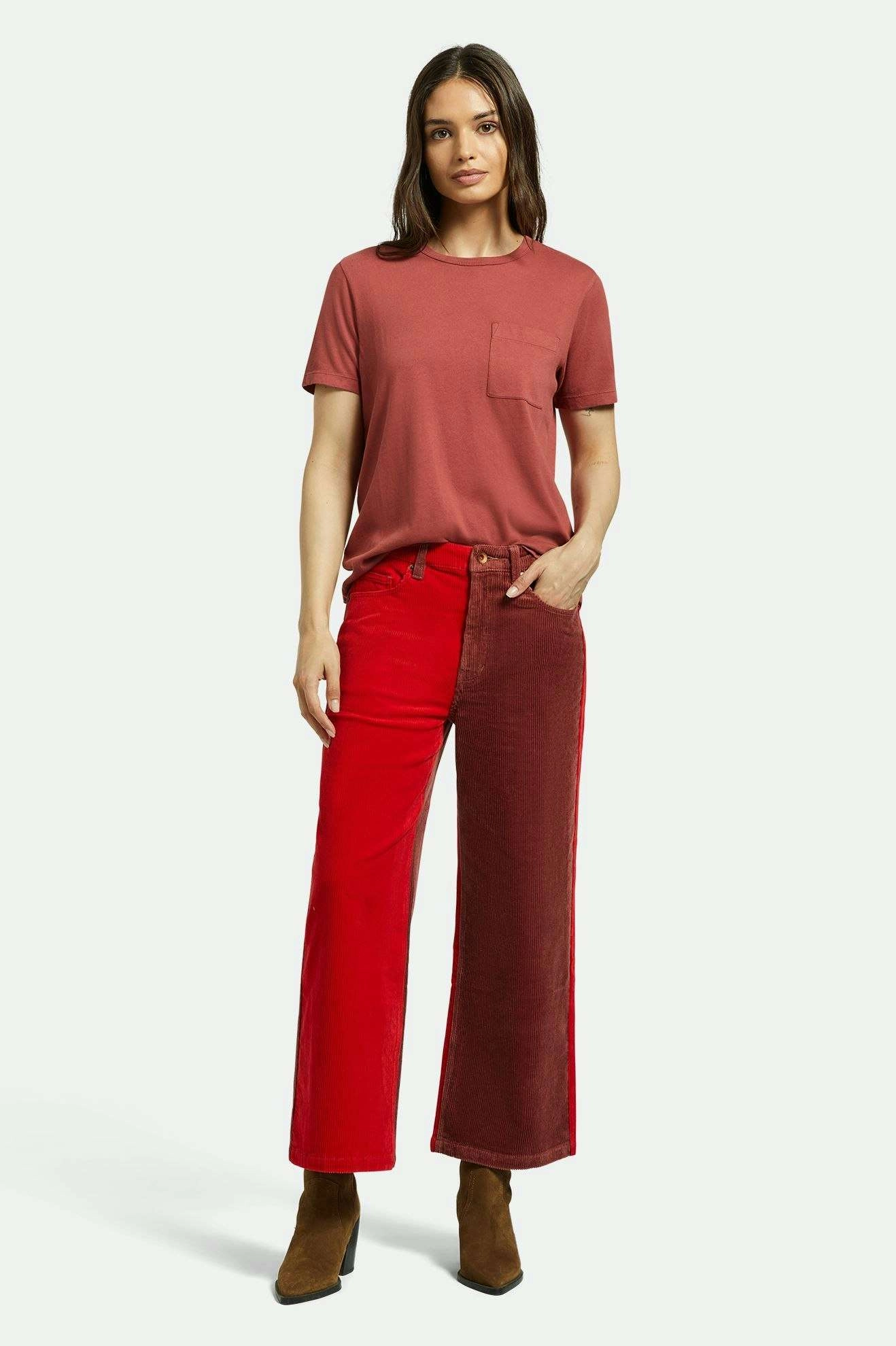 Margo Cropped 5-Pocket Pant - Cowhide/Mars Red Cord Active Lifestyle Modular Pocket System