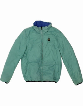Simple Layer Seamless Seams BLAUER Boys Padded Reversible Jacket 11-12 Years Green Colourblock