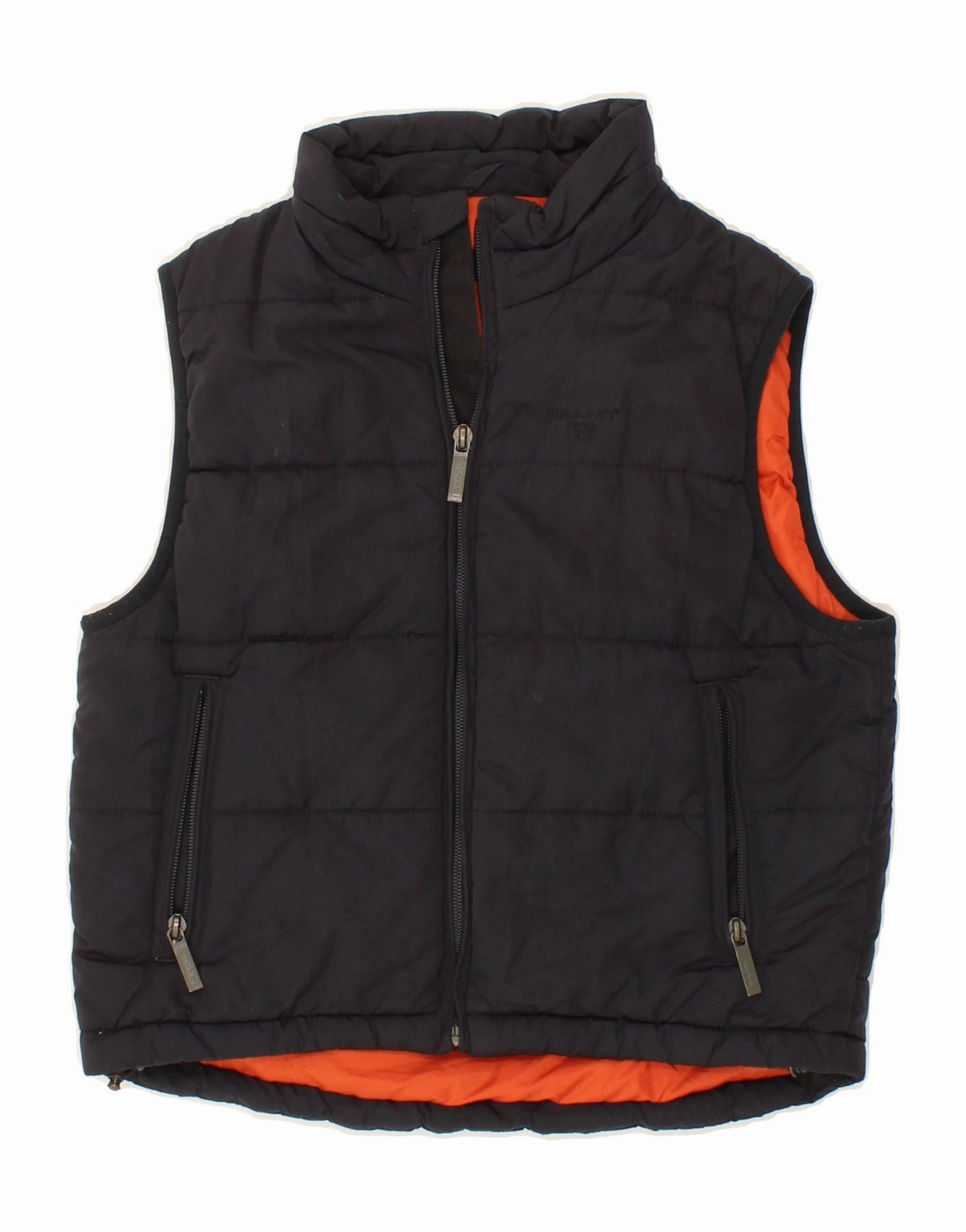 Hidden Zipper Closure GANT Boys Padded Gilet 7-8 Years Medium Navy Blue Polyester