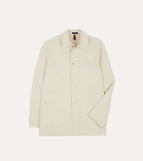 Ergonomic Fit Eco Friendly Insulation Ecru Cotton Duck Canvas Five-Pocket Chore Jacket