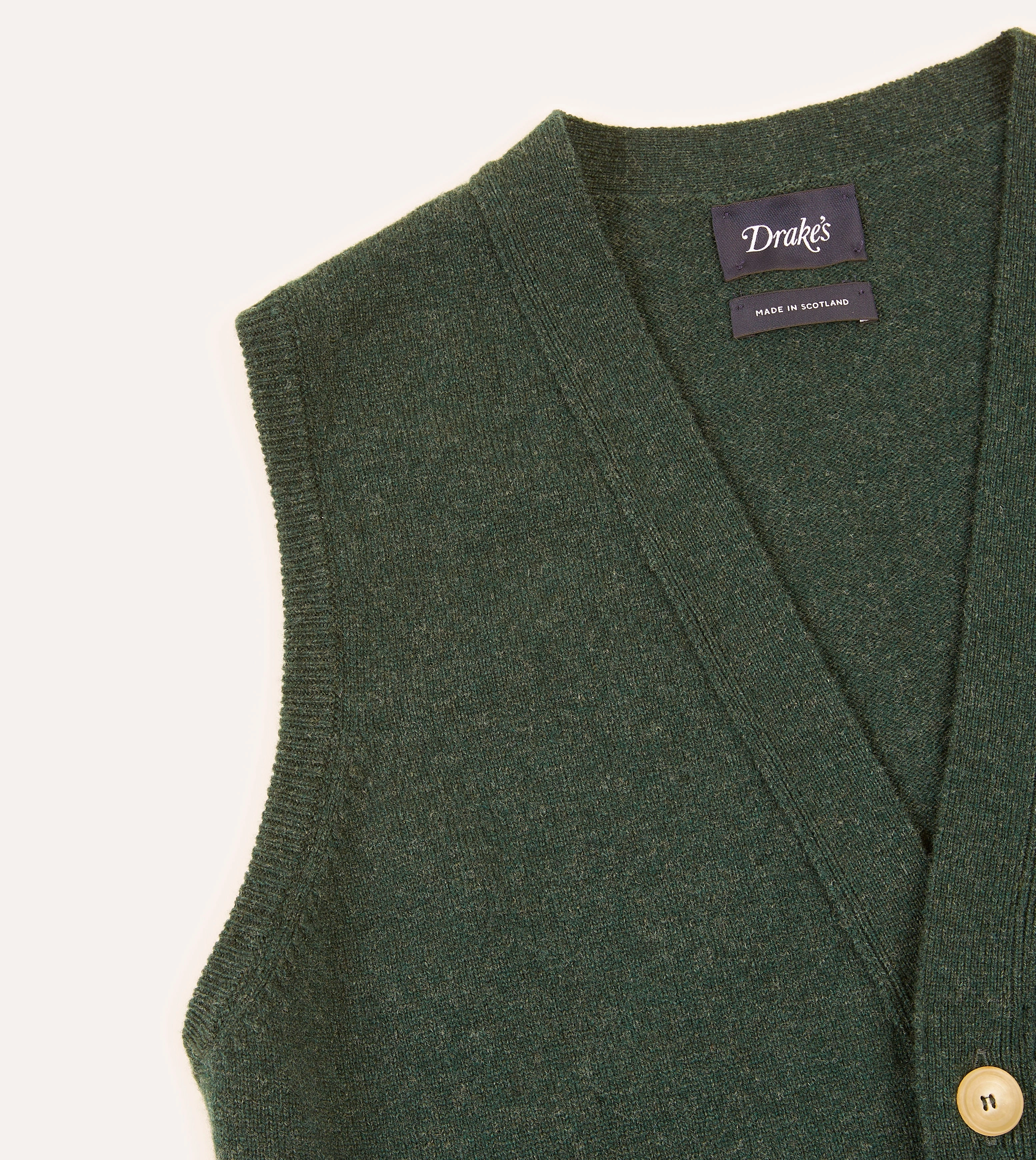 Green Lambswool Sleeveless Cardigan Season Ready