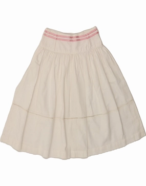 EMMANUEL SCHVILI Girls A-Line Skirt 9-10 Years W20  White Cotton Mid Fit