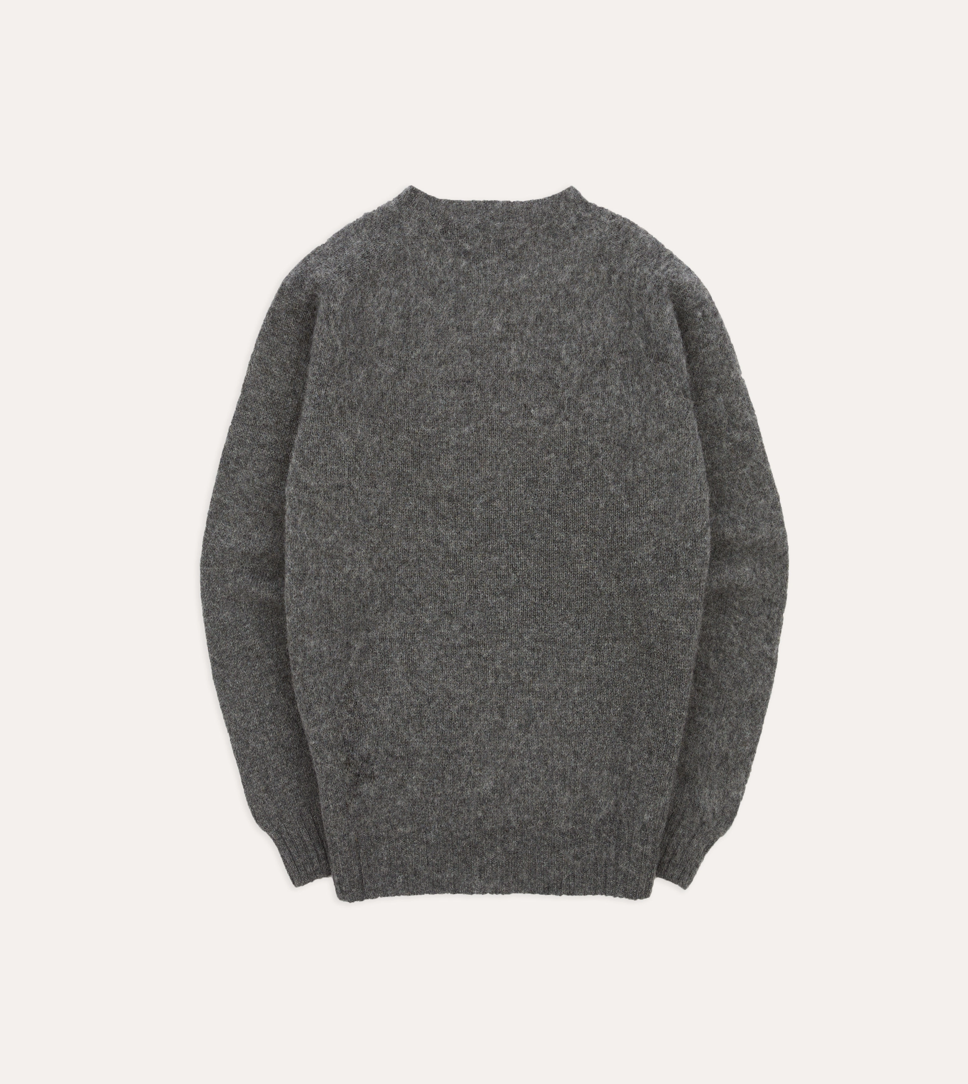 Natural Odor Control Charcoal Brushed Shetland Crew Neck Jumper