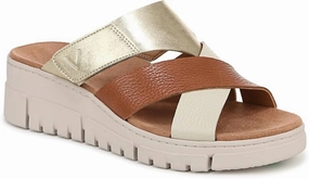 Color Glow clean look Uptown Sunset Wedge In Tan/gold