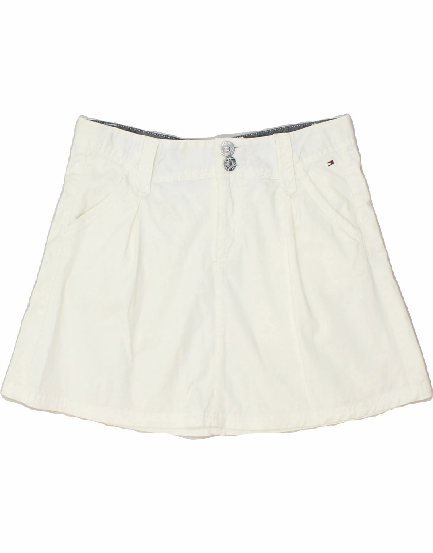 Style Base Summer Wardrobe TOMMY HILFIGER Girls Mini Skirt 15-16 Years W30 White Cotton
