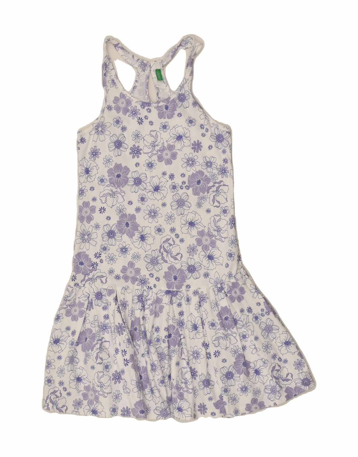 Vintage Vibe BENETTON Girls Sundress 5-6 Years White Floral