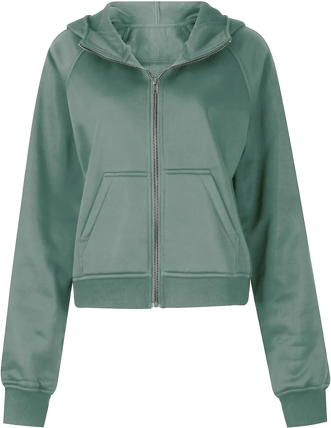SMIDOW Zip Up Sweatshirt Women Cropped Hoodies Fleece Oversized Sweatshirts Full Zipper Jackets Y2k Fall Clothes 2023