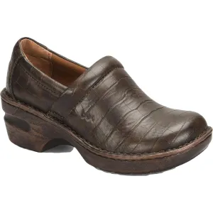 Heel Smooth Everyday Stylish Shoes Peggy Womens Faux Leather Slip On Clogs