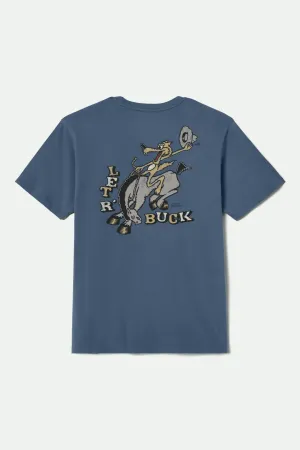 Buck Club S/S Standard T-Shirt - Harbor Blue Daily Outfit Style FlexibleKnit