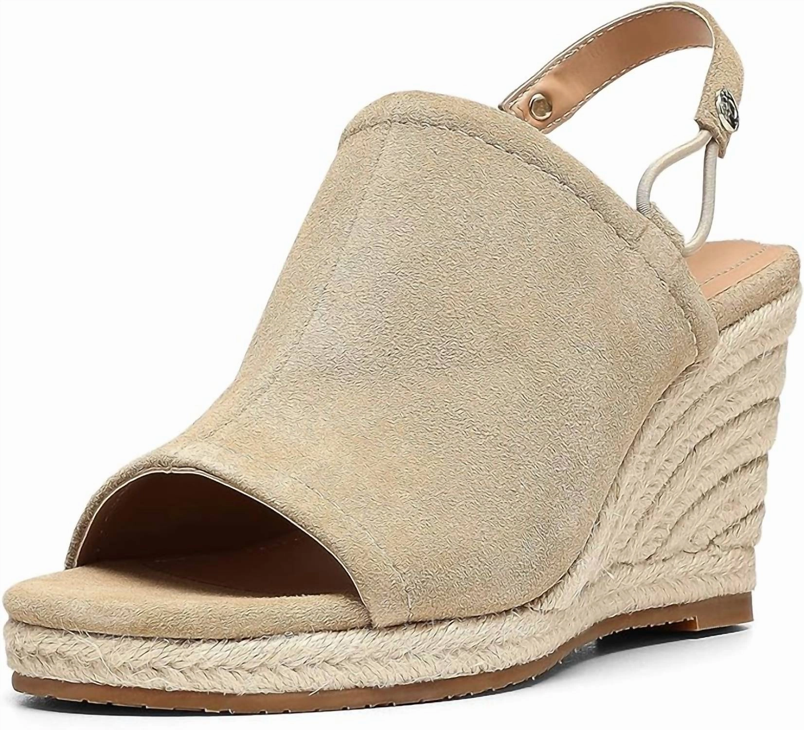 Women's Cai 2 Espradille Wedge Sandals In Sand Suede Stylish Rise Simple Build