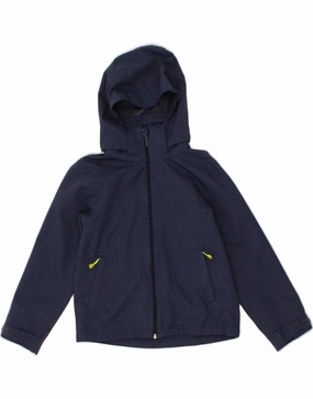MCKINLEY Boys Hooded Rain Jacket 7-8 Years Navy Blue Polyester budget-friendly