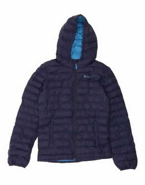high-end MOUNTAIN WAREHOUSE Boys Hooded Padded Jacket 12-13 Years Navy Blue Nylon