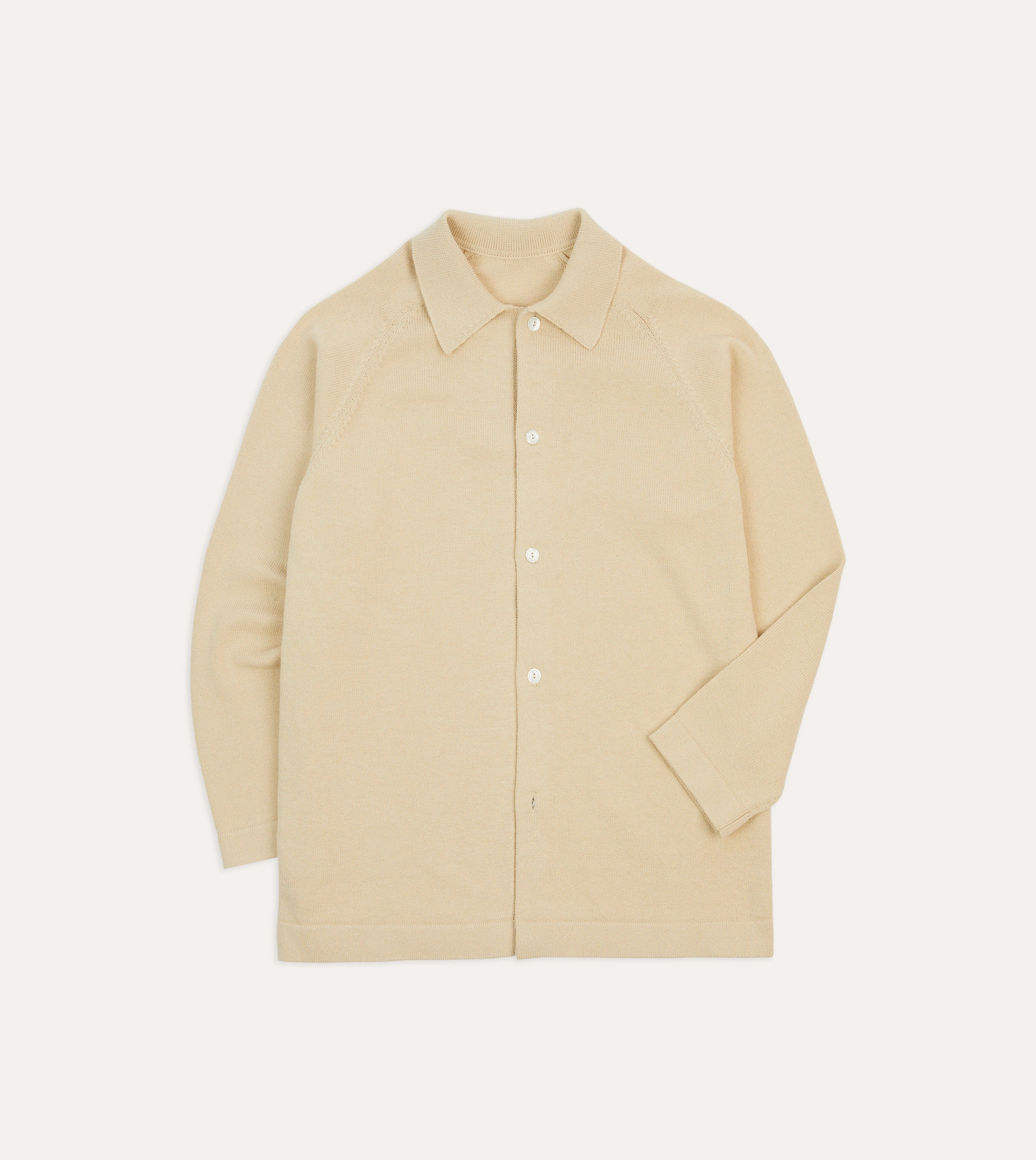 Sand Cotton Button-Through Knit Minimal Trend FastDrying Textured Weave