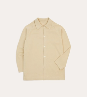 Sand Cotton Button-Through Knit Minimal Trend FastDrying Textured Weave