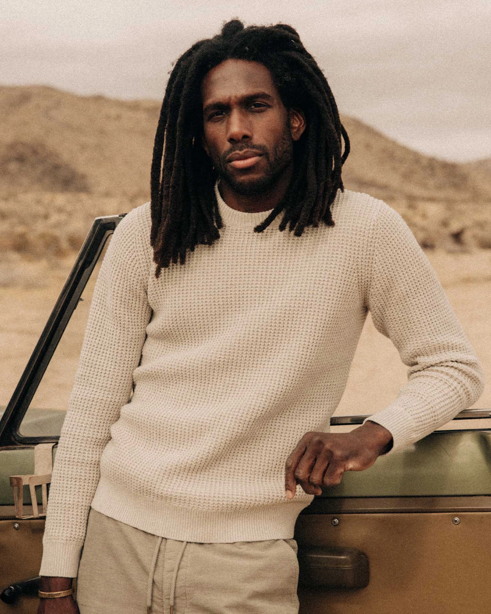 Winter Style Must-Have The Ranger Sweater in Heather Fog Linen Waffle