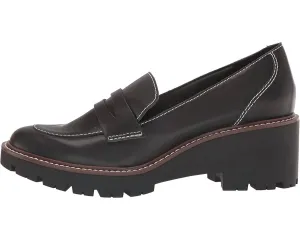 Women's Dulce Loafers In Black Leather / Calf Leather Wedding Shoes