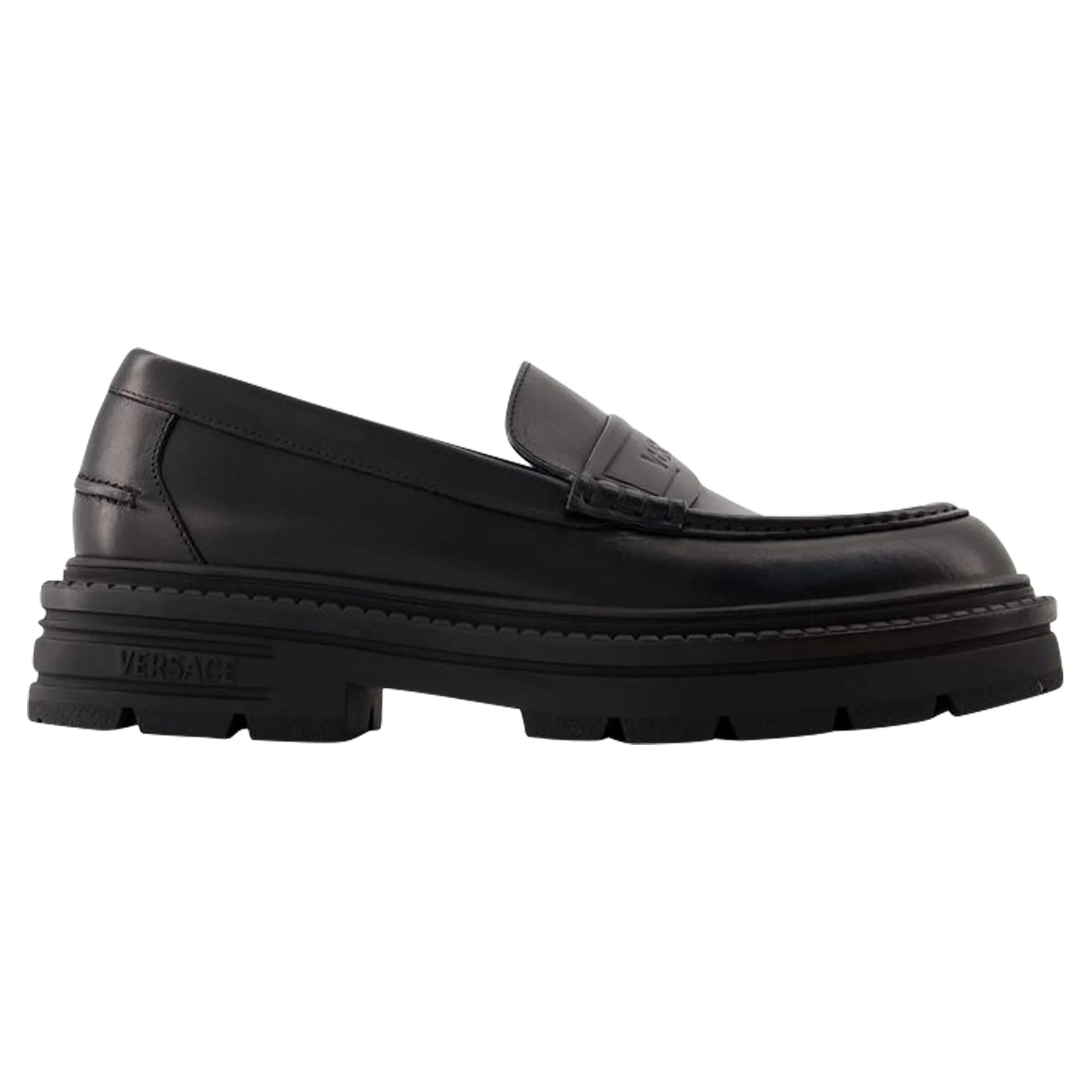 Adriano Loafers - Versace - Leather - Black Green Lane Foot Free