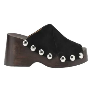 Wedge Clogs In Black Travel Grip Core Comfort