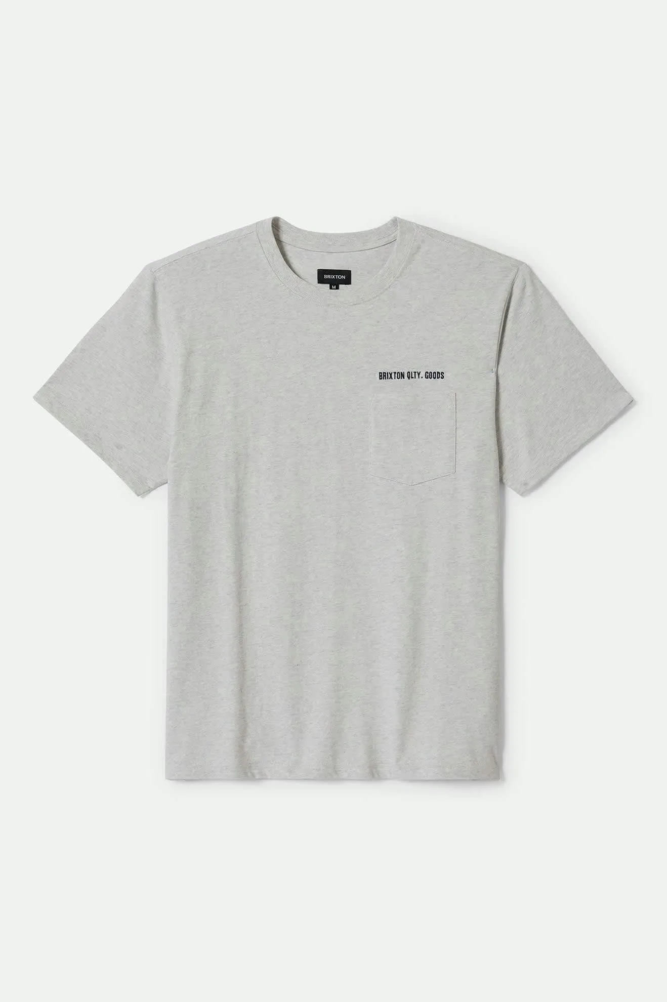 men's clothing Embroidered Heavyweight Pocket T-Shirt - Heather Grey Ash