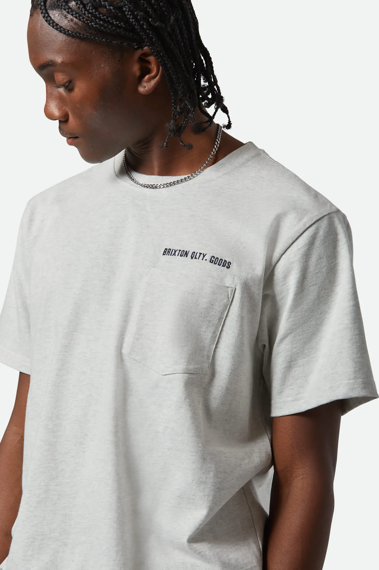 Halloween Embroidered Heavyweight Pocket T-Shirt - Heather Grey Ash