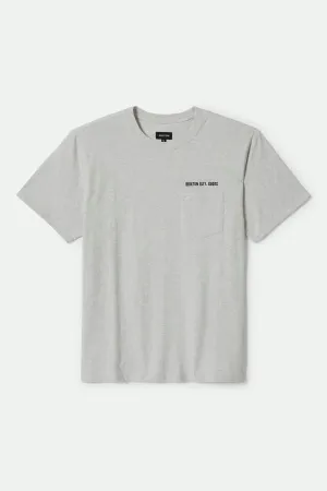 Embroidered Heavyweight Pocket T-Shirt - Heather Grey Ash Relaxing Day TearResistant Fabric