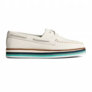 Women's Authentic Original Stacked Boat Shoe In White Perfect Fit