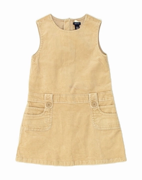 Ankle-length GAP Girls Sleeveless A-Line Dress 3-4 Years Beige Cotton