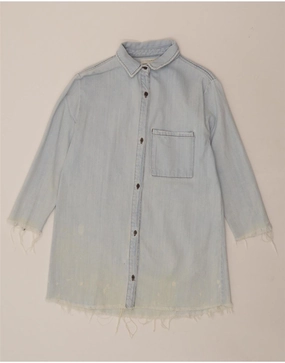 ZARA Girls Denim Dress 13-14 Years Blue Matte-finish Evening Wear