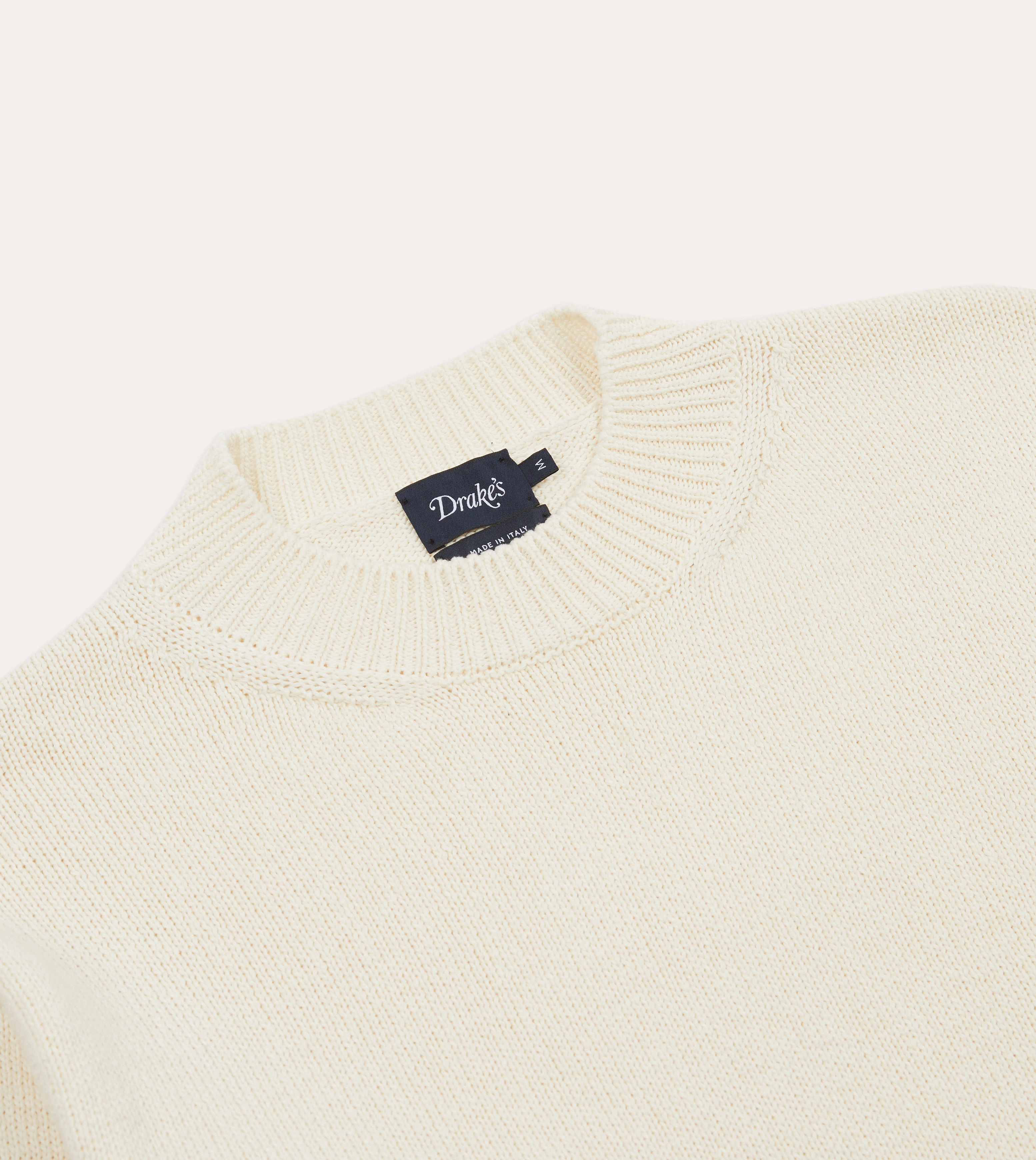 windy days Ecru Cotton Mock Neck Jumper
