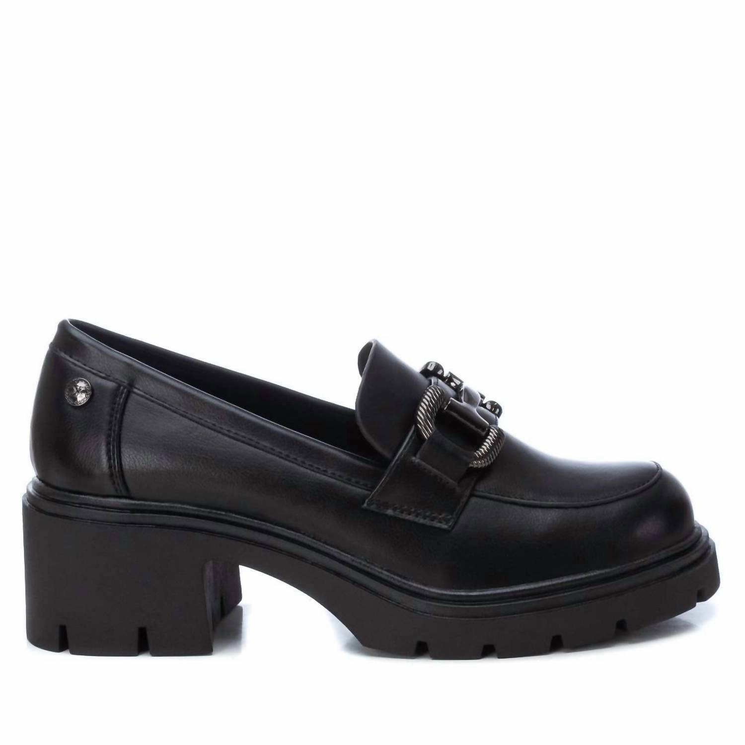 Women's Non-Slip Moccasins In Black Bridge Lane Sole Clear