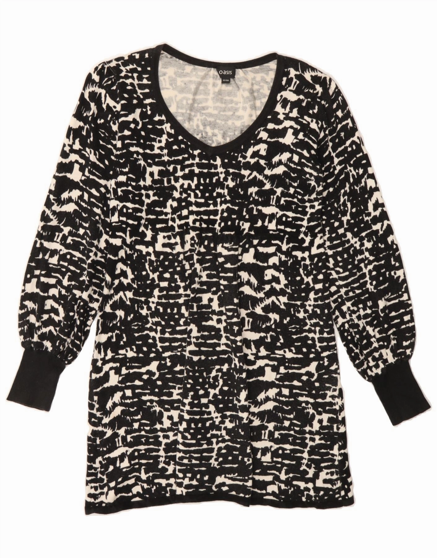 OASIS Girls Abstract Pattern Long Sleeve Jumper Dress 13-14 Years Black Effortless Layering Sleek Design