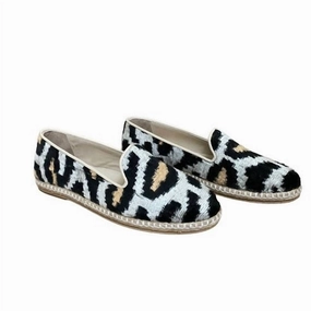 Breathable Material Edgy Flex Women's Silk Espadrille Shoes In Black/white
