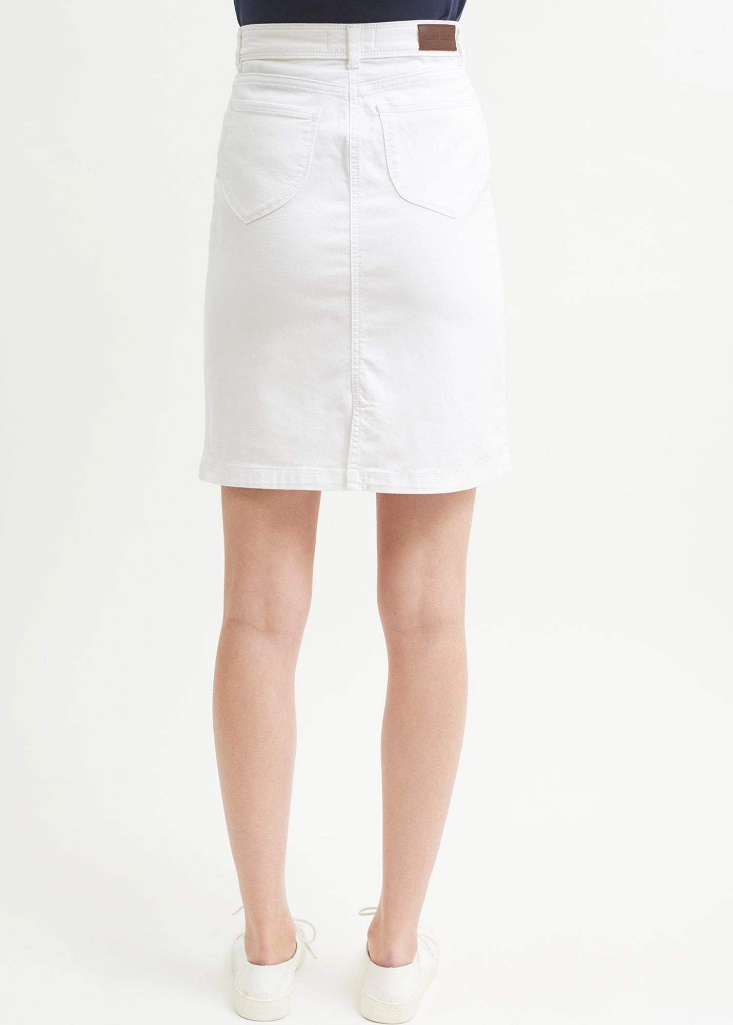 ELFY - Stretch Straight Skirt in Colorful Denim (WHITE) Mix Culture Elegant Flow