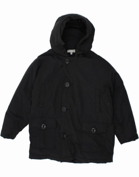 ASICS Boys Hooded Padded Jacket 12-13 Years Black Ventilation Grommets