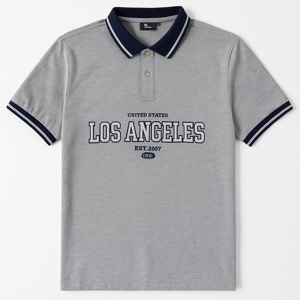 Los Angeles USA Grey Polo Perfect Layer