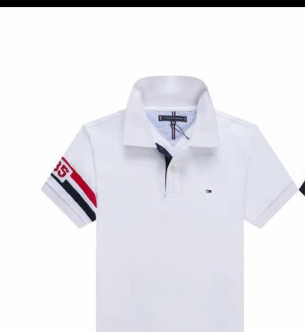 Tommy Hilfiger White Men Polo Collared Trendy Piece