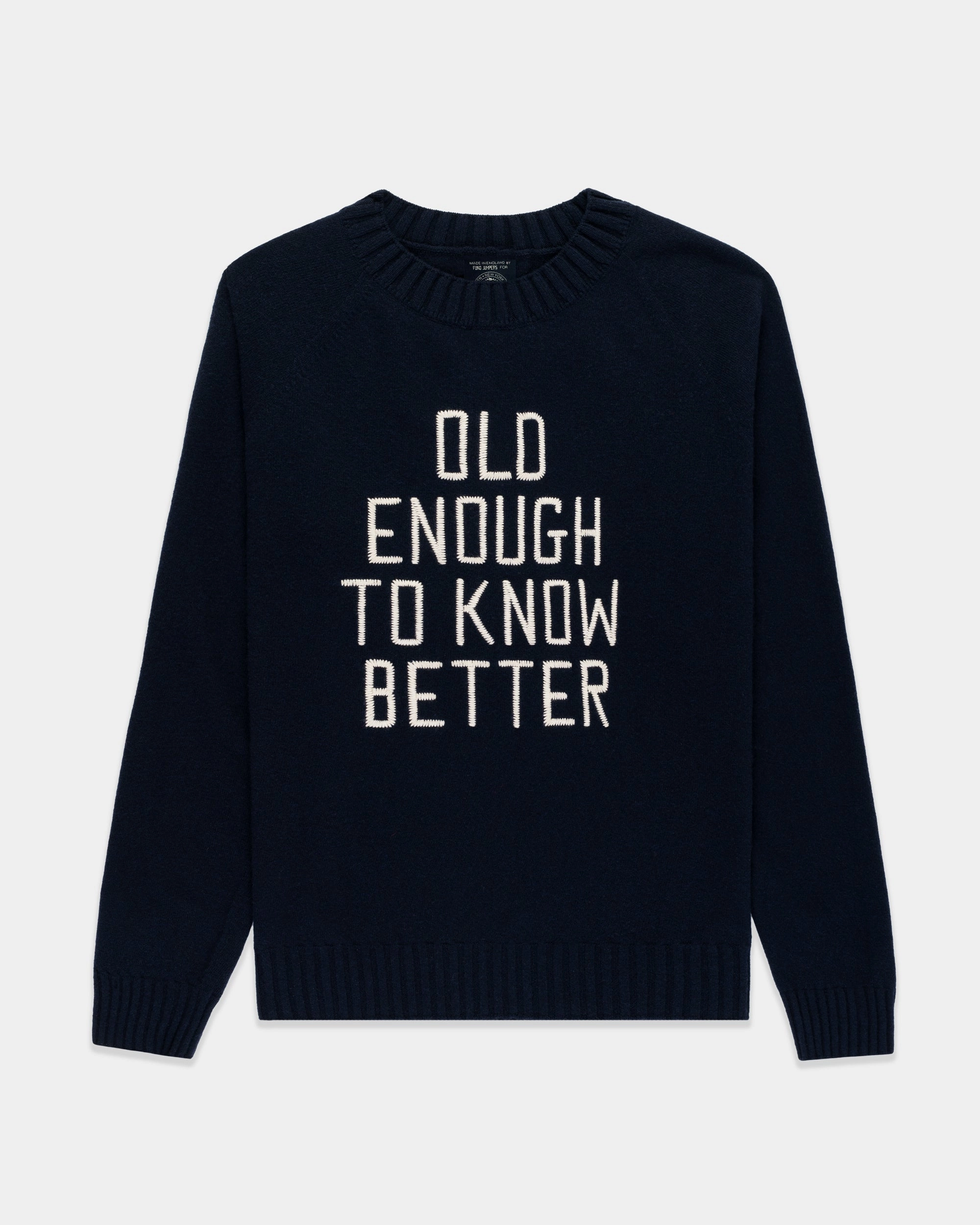 Made-in-England "Old Enough to Know Better" Duke of Devonshire Sweater Abrasion Resistant Seams