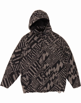 BILLABONG Boys Graphic Hooded Windbreaker Jacket 11-12 Years Grey Full Length Zipper