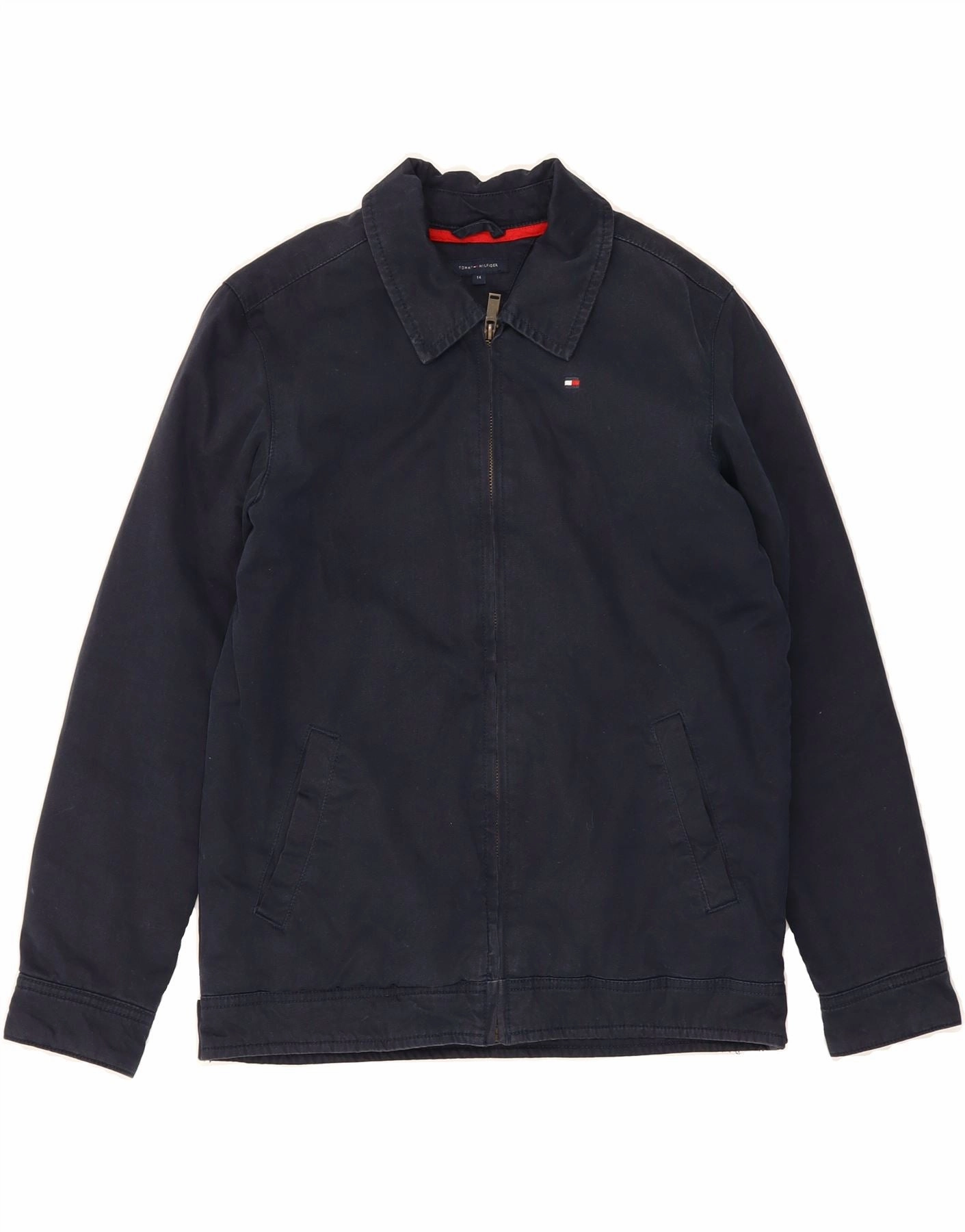 Wind Layer TOMMY HILFIGER Boys Bomber Jacket 13-14 Years Navy Blue Cotton