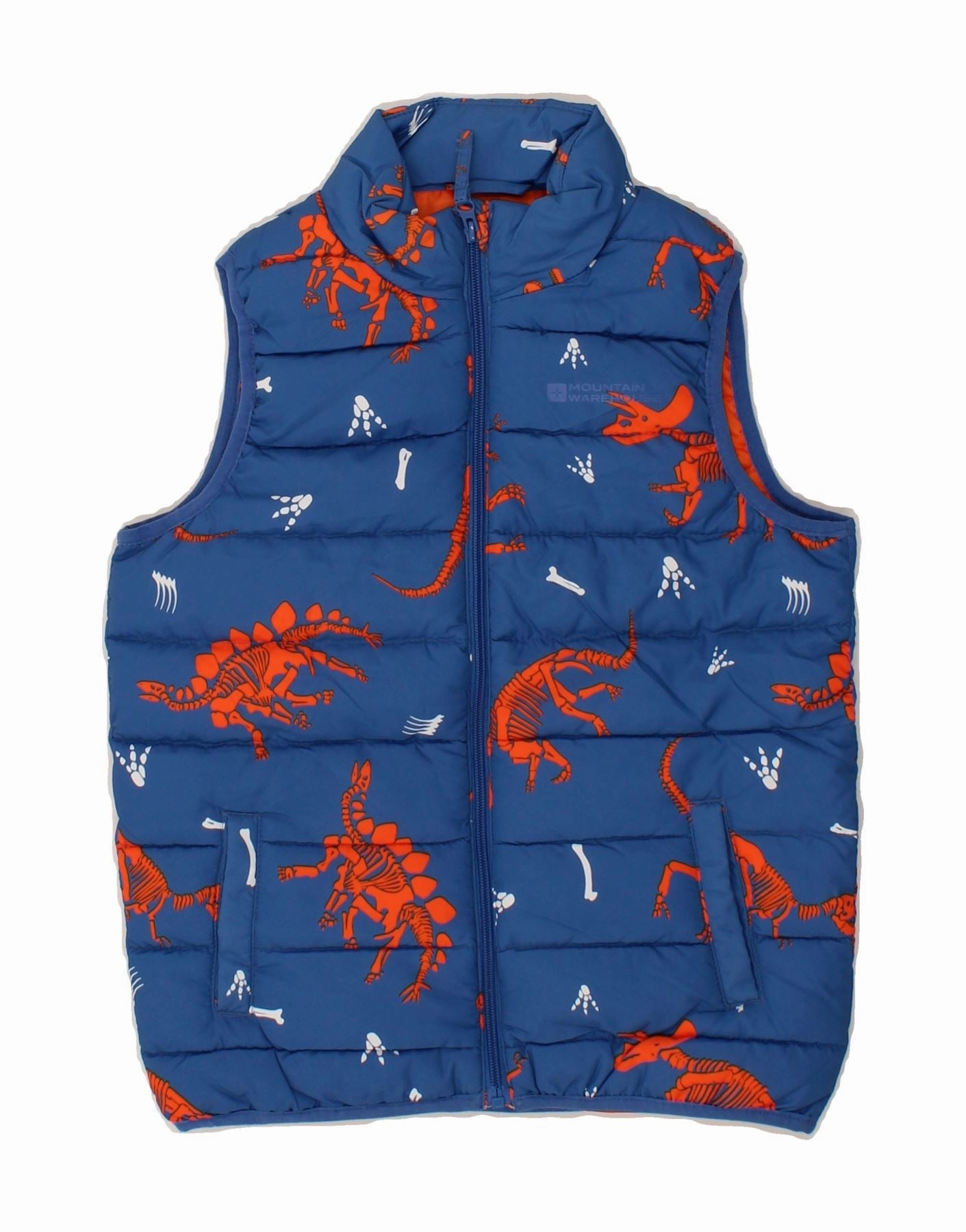 Comfort Focused Design MOUNTAIN WAREHOUSE Boys Graphic Padded Gilet 9-10 Years Blue Animal Print